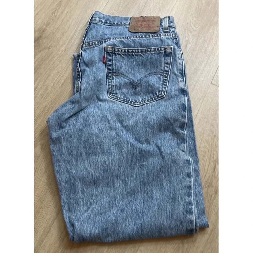 Levi's 505 Denim Jeans Men's 36x30 Regular Fit Straight Leg Med Wash Relaxed 2